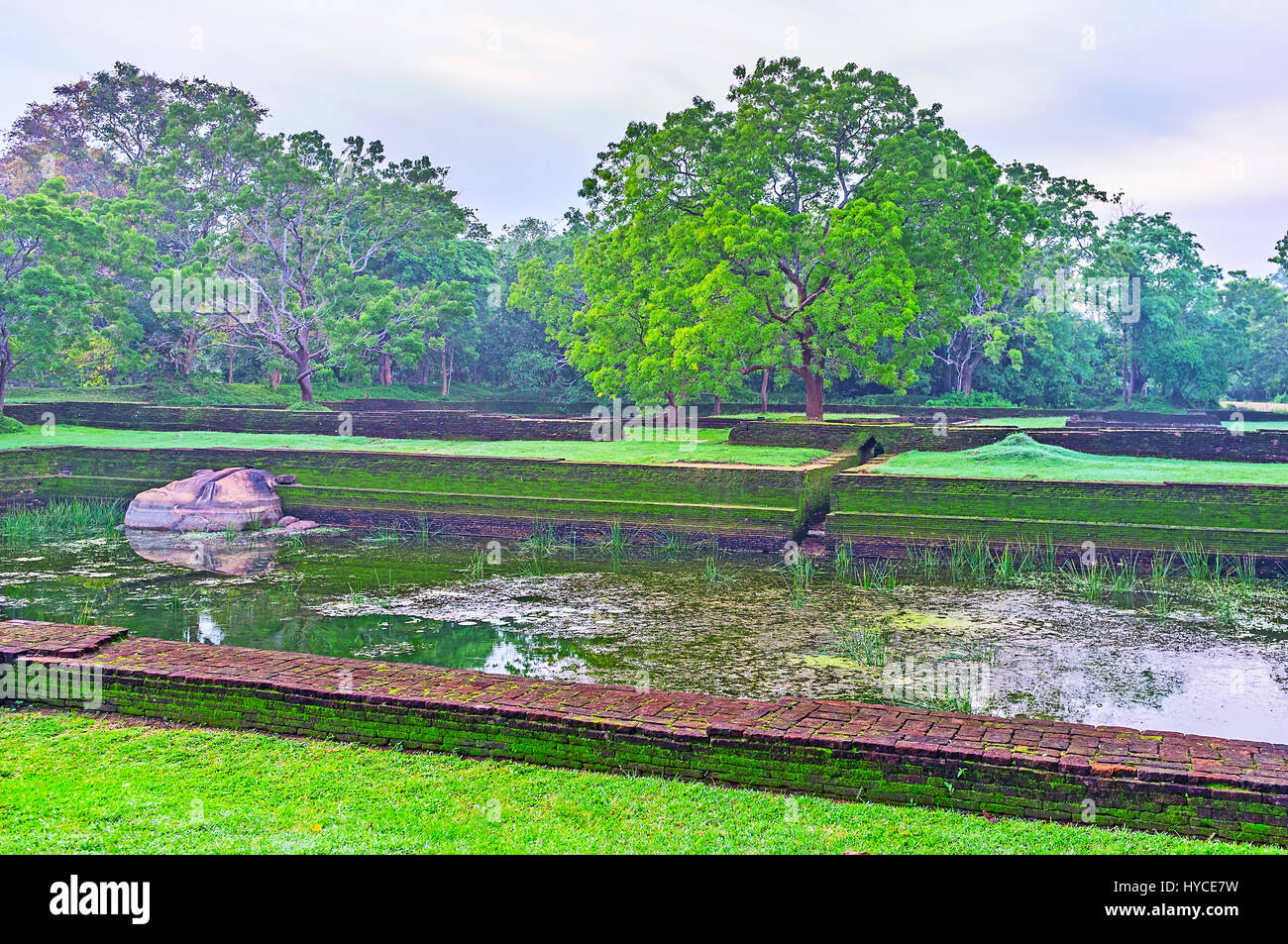 The Sigiriya Gardens contain the waterretaining structures, preserved