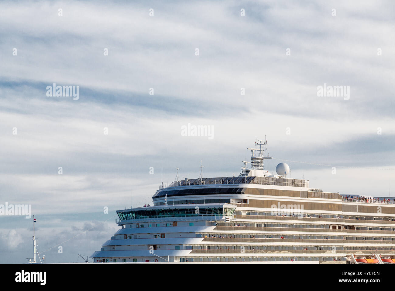 Huge black and white luxury cruise ship sailiing off Stock Photo - Alamy