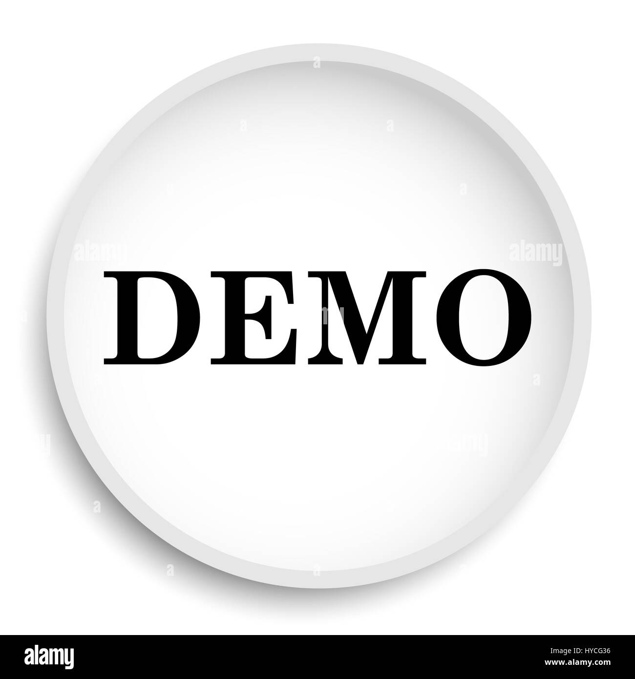 Demo icon. Demo website button on white background Stock Photo - Alamy