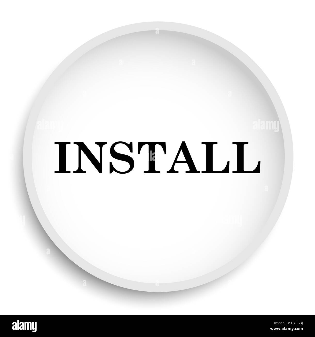 Install icon. Install website button on white background Stock Photo ...