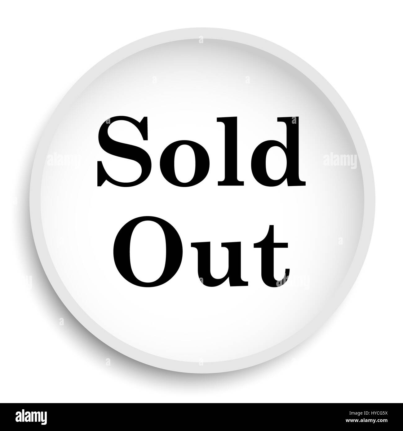 Sold out icon. Sold out website button on white background. Stock Photo