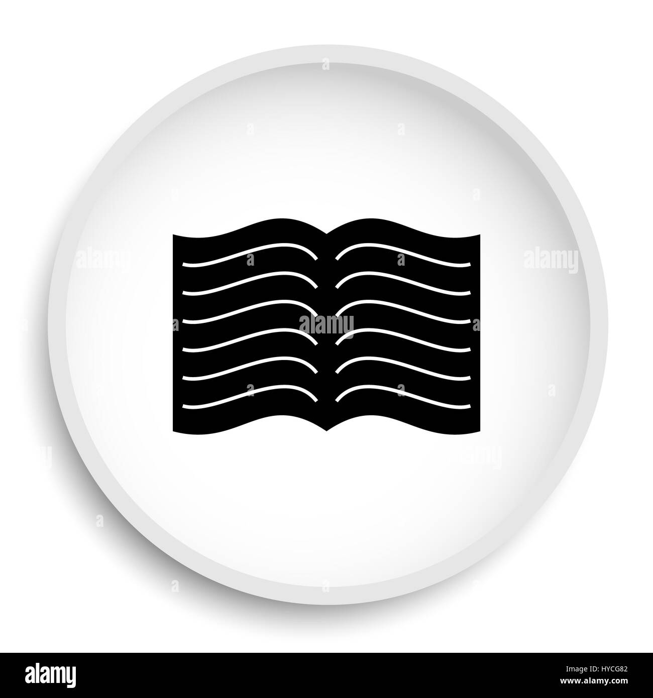 Book icon. Book website button on white background Stock Photo - Alamy