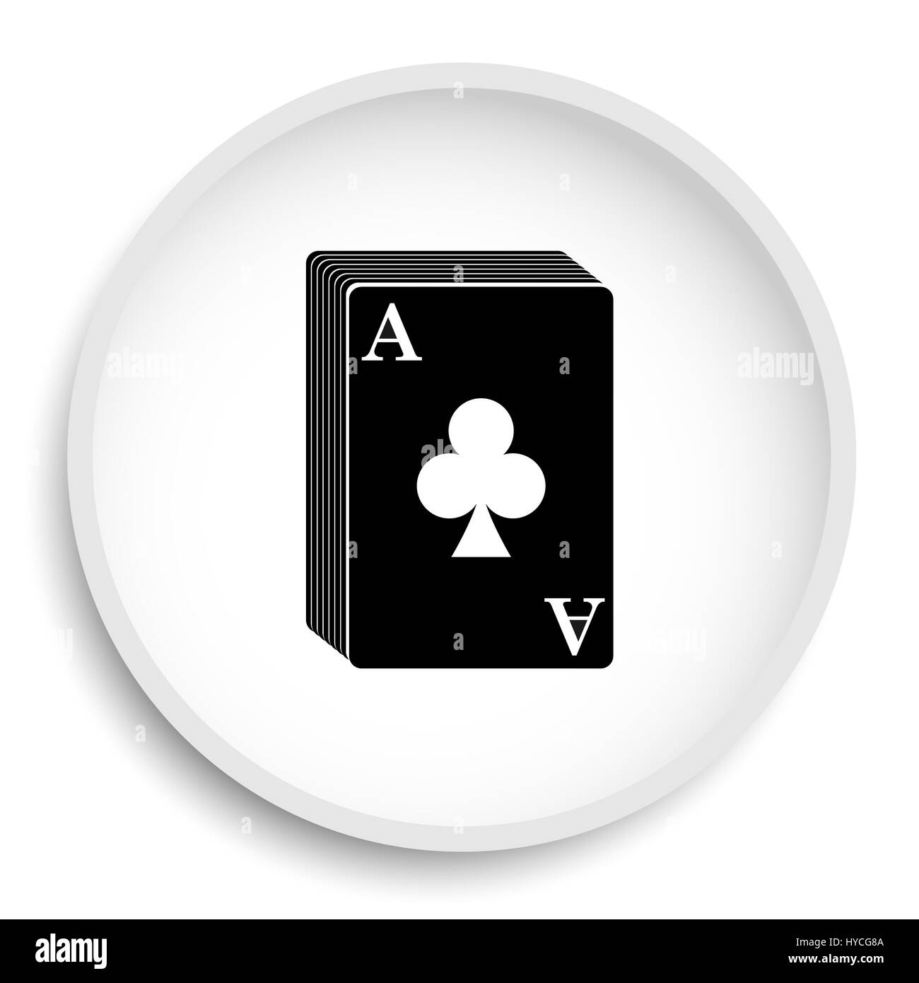 Deck of cards icon. Deck of cards website button on white background. Stock Photo