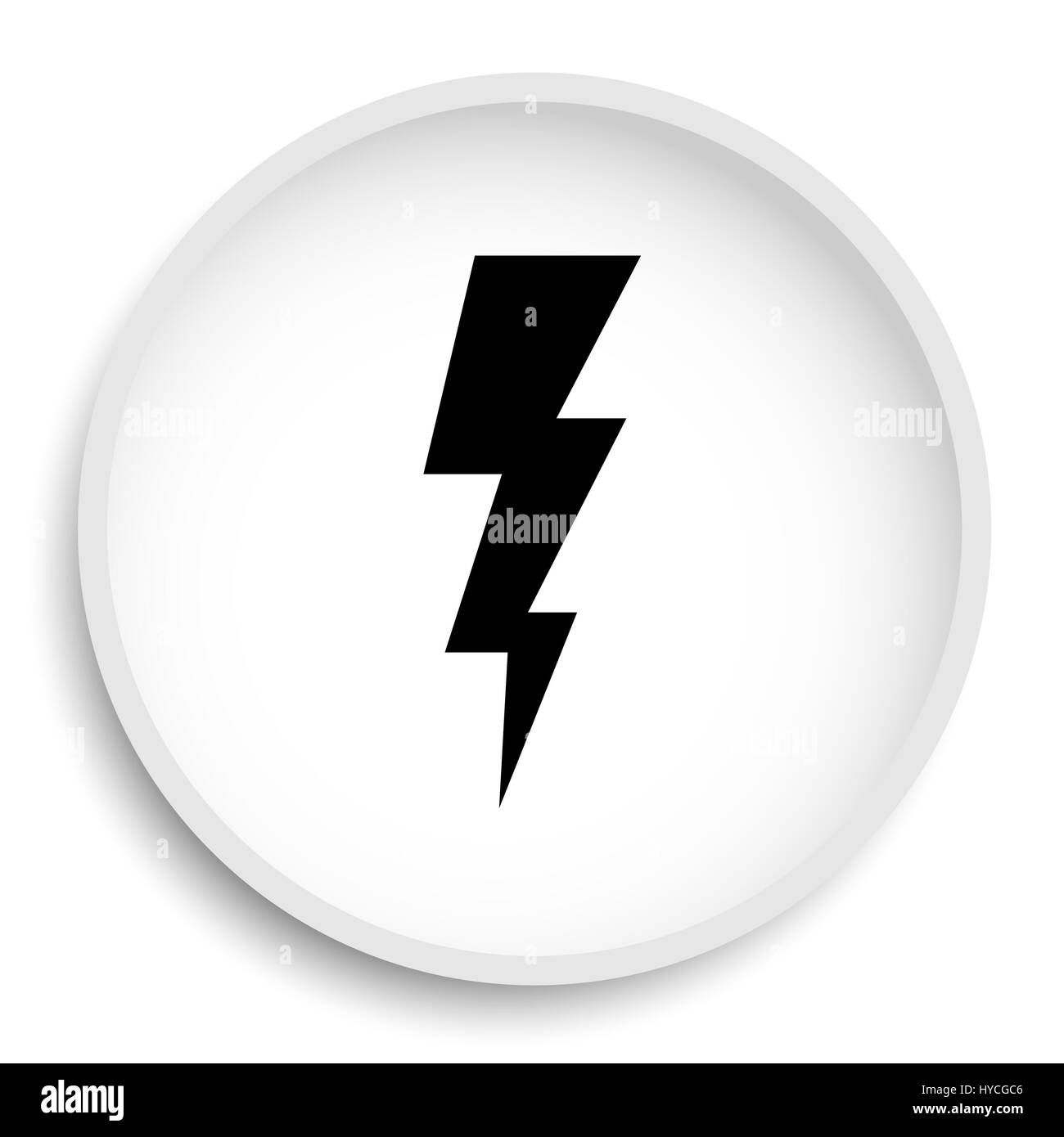 Lightning icon. Lightning website button on white background. Stock Photo