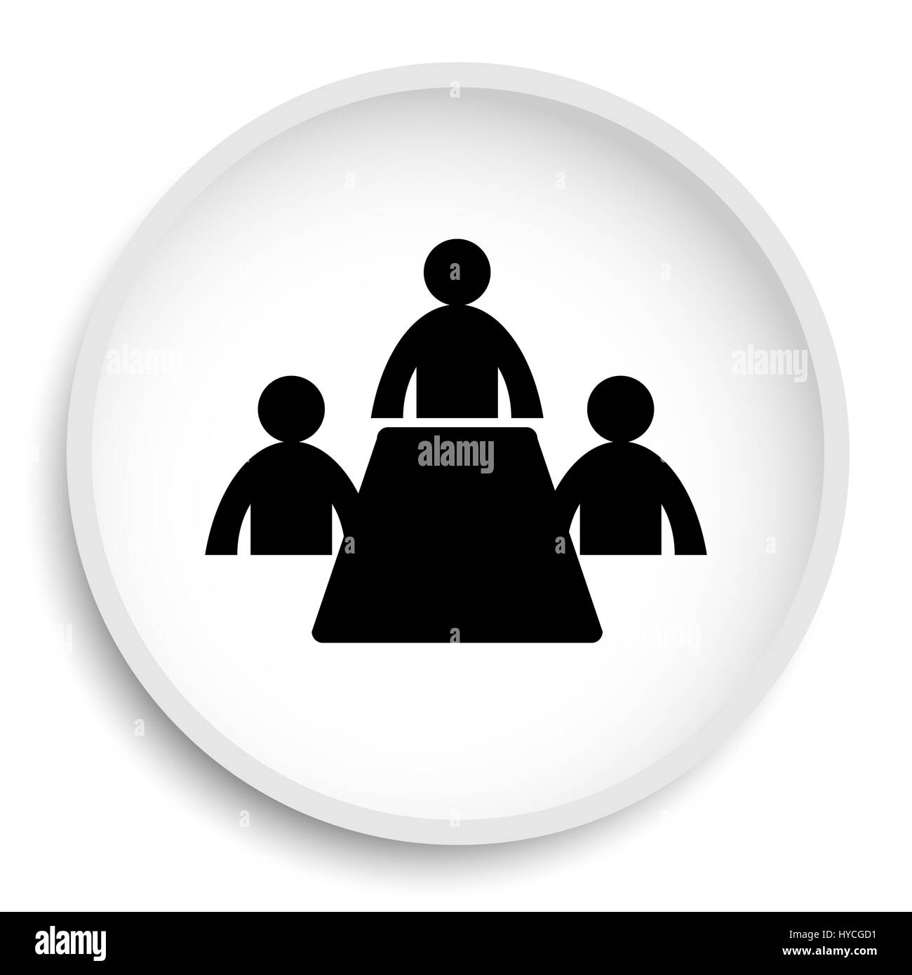 Meeting room icon. Meeting room website button on white background. Stock Photo