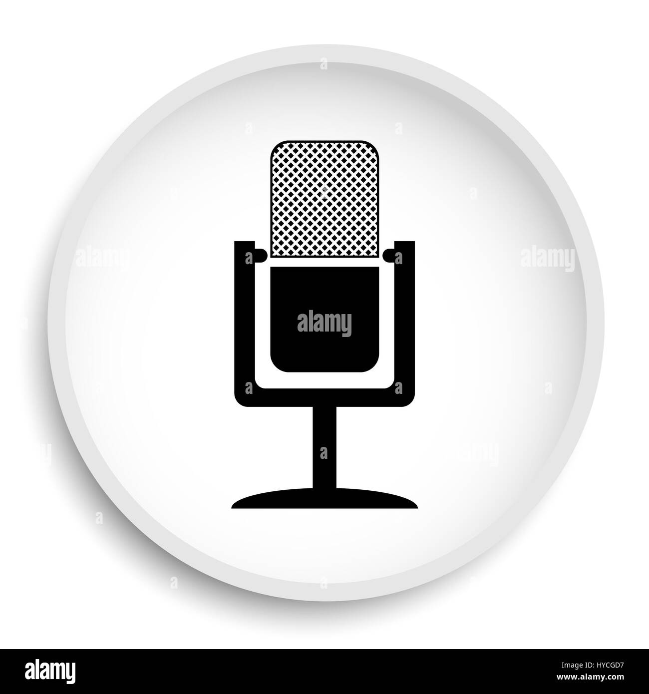 Microphone icon. Microphone website button on white background Stock