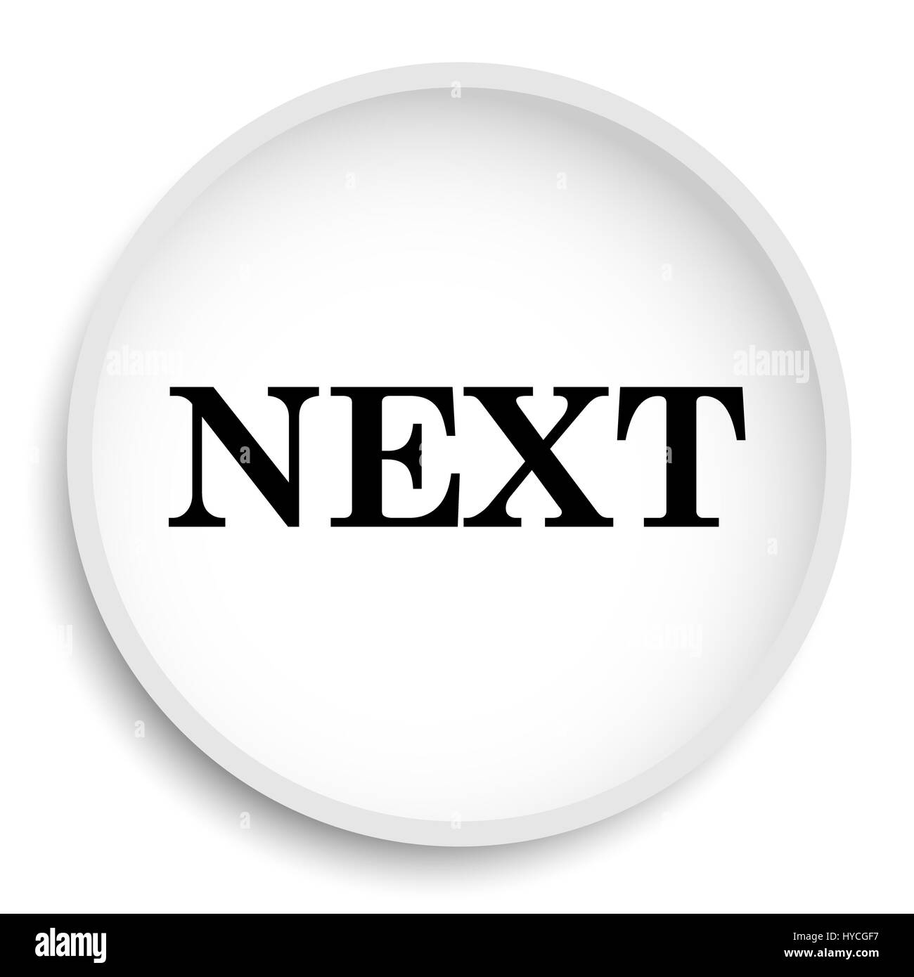 Next icon. Next website button on white background Stock Photo - Alamy