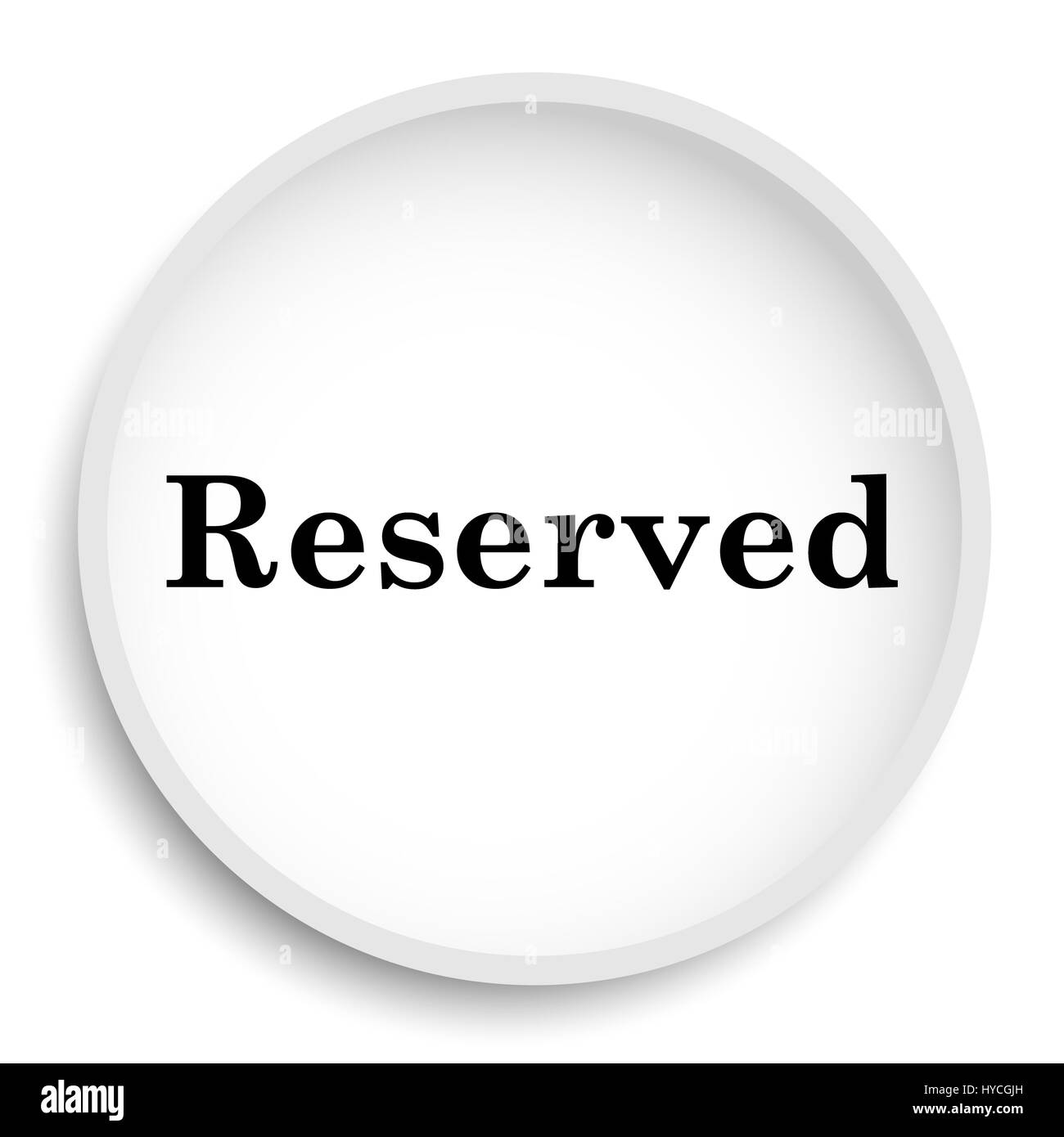 Reserved icon. Reserved website button on white background Stock Photo ...