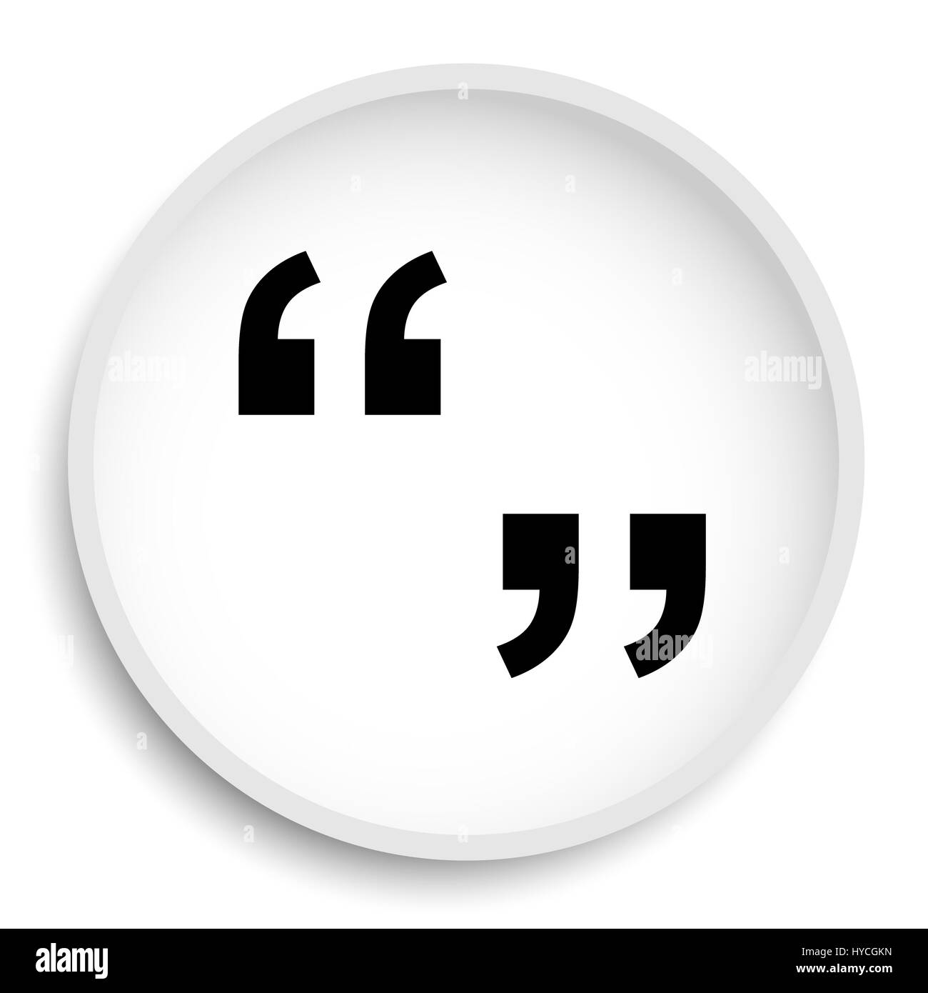 Quotation marks icon. Quotation marks website button on white background Stock Photo Alamy