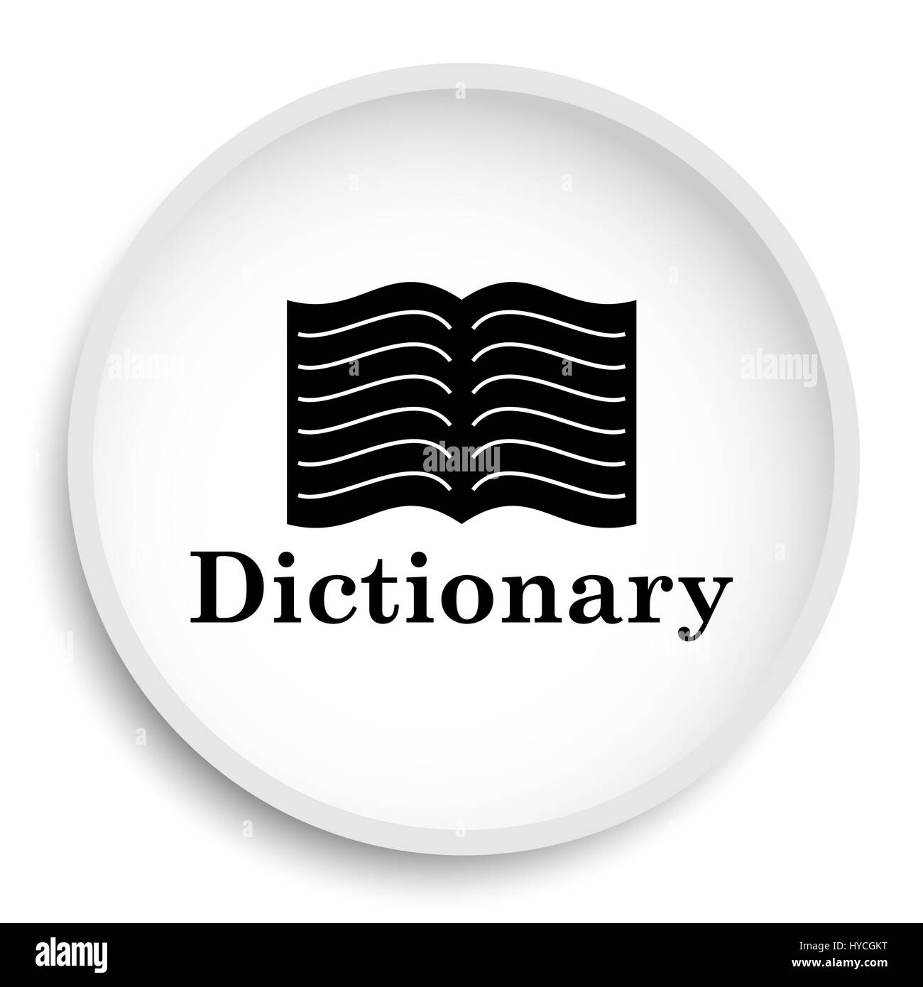 Dictionary icon. Dictionary website button on white background Stock ...
