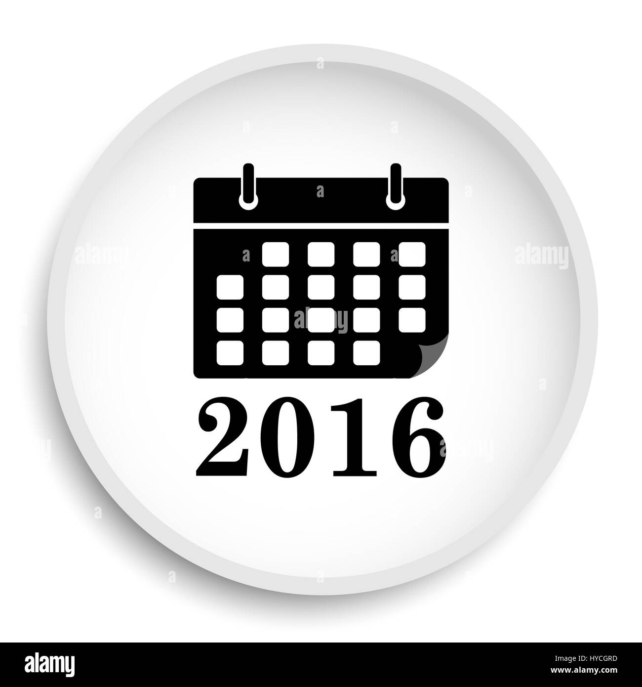 2016 calendar icon. 2016 calendar website button on white background ...