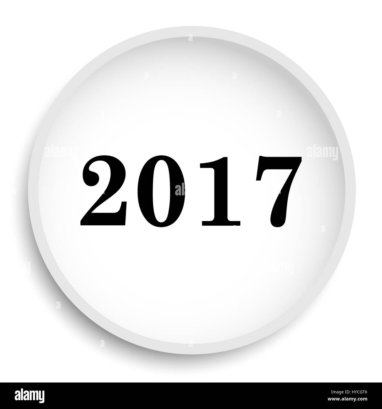 Year 2017 icon. Year 2017 website button on white background. Stock Photo