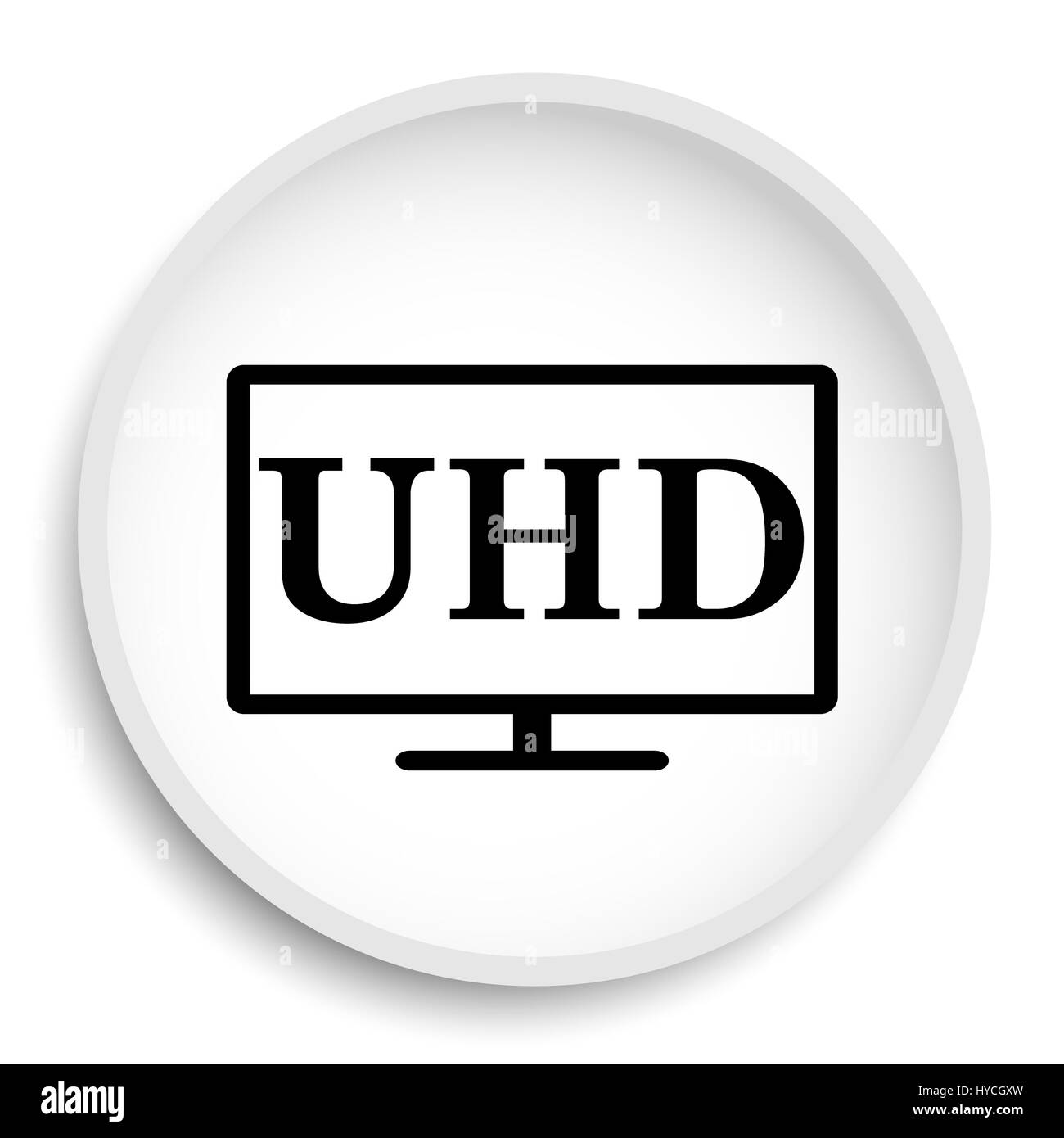 Ultra HD icon. Ultra HD website button on white background. Stock Photo