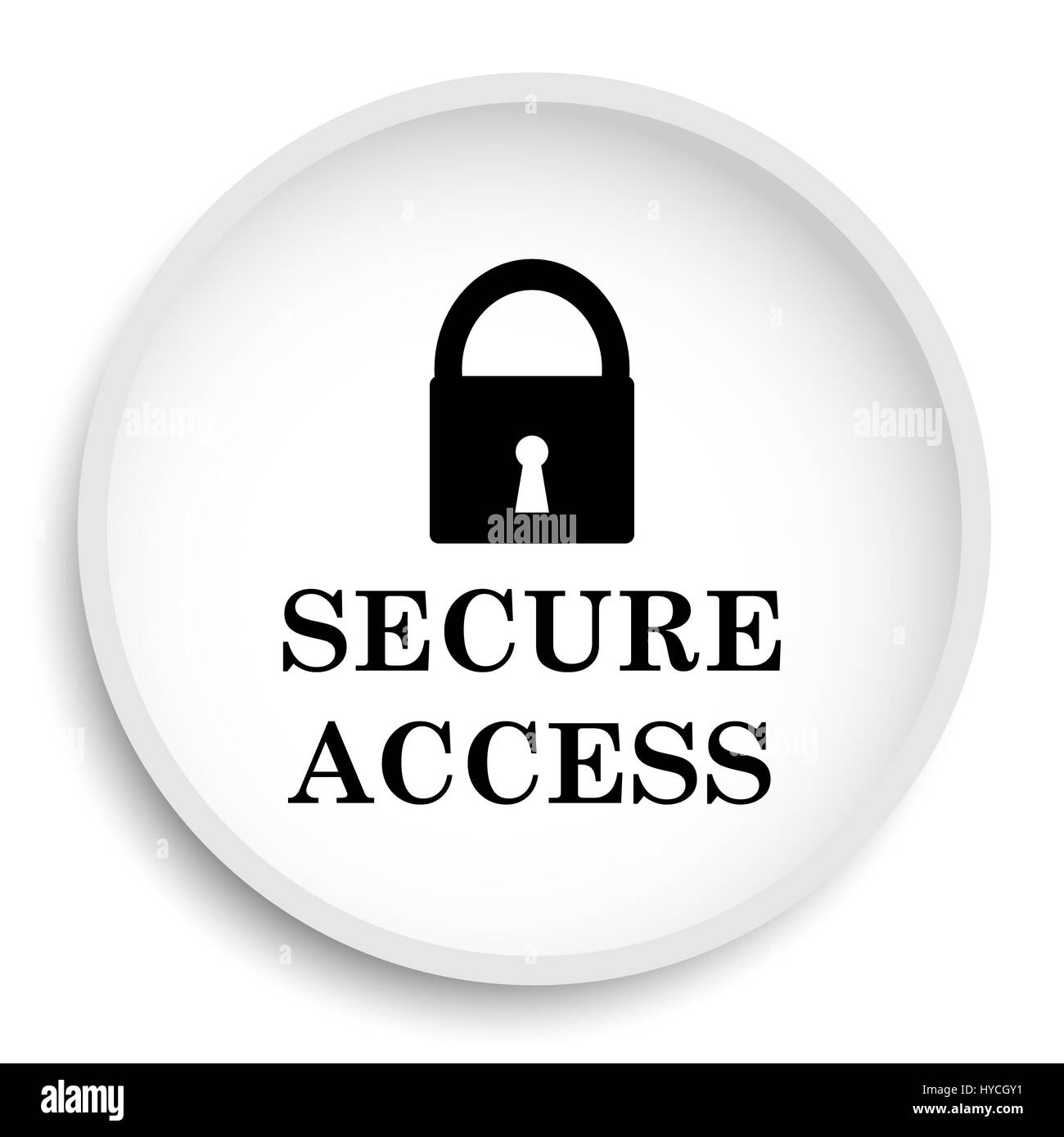 Secure access icon. Secure access website button on white background