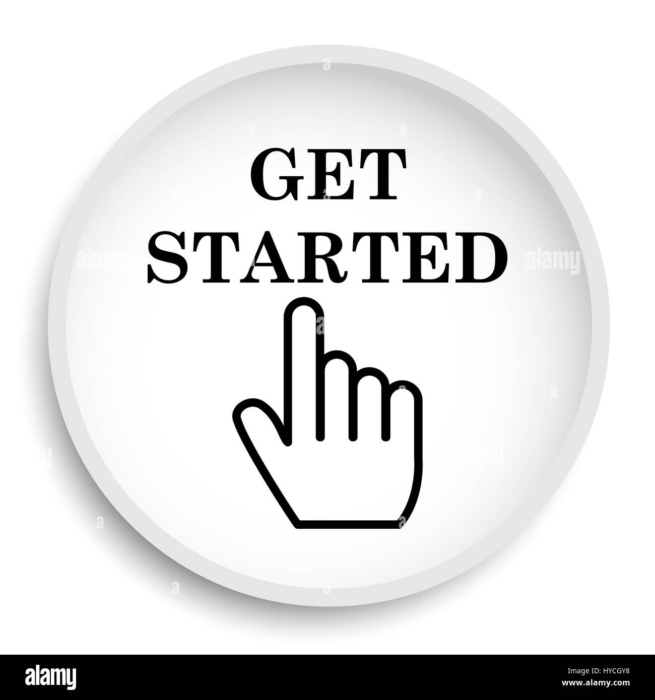 Get started icon. Get started website button on white background Stock ...