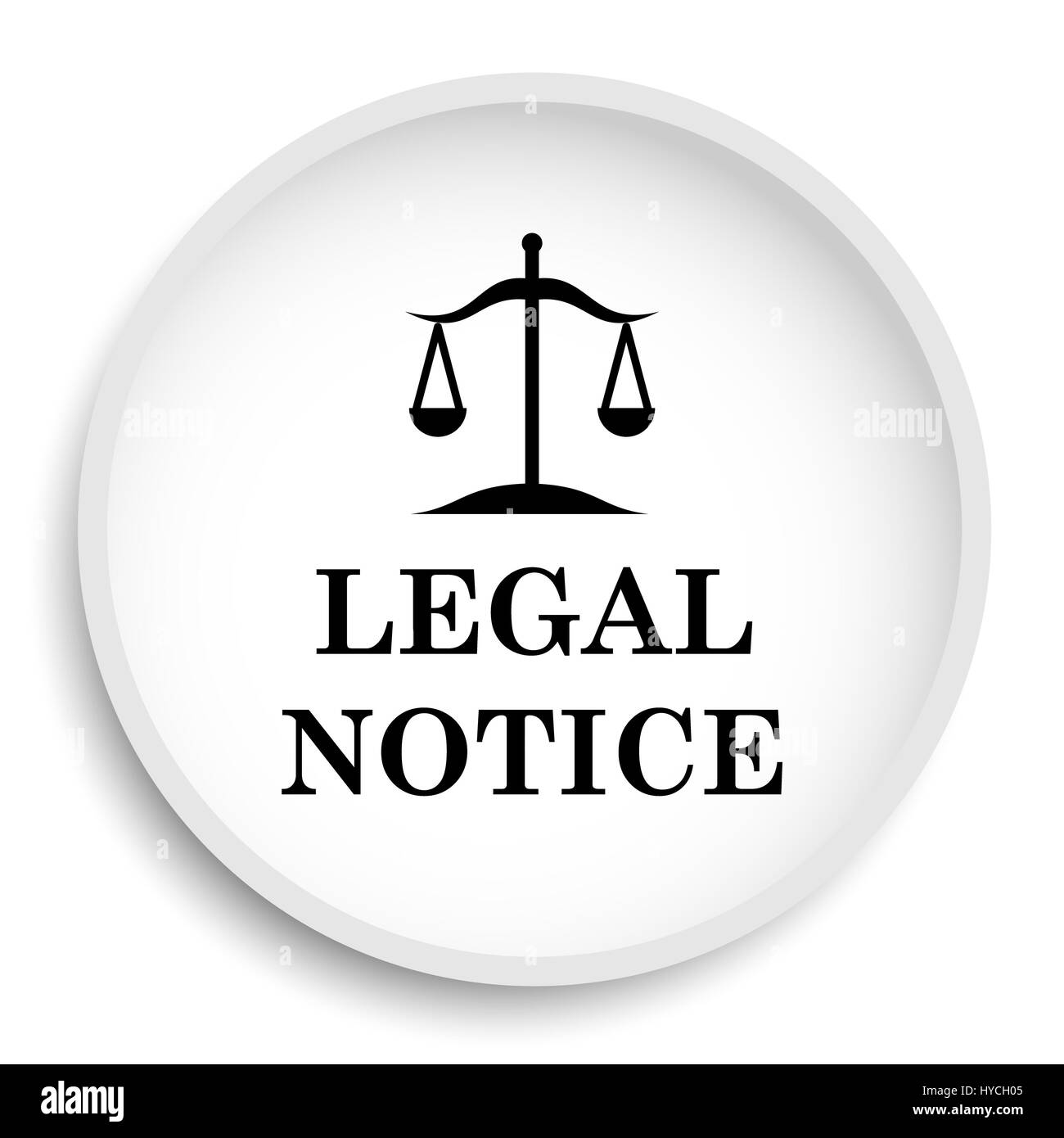 Legal notice icon. Legal notice website button on white background ...