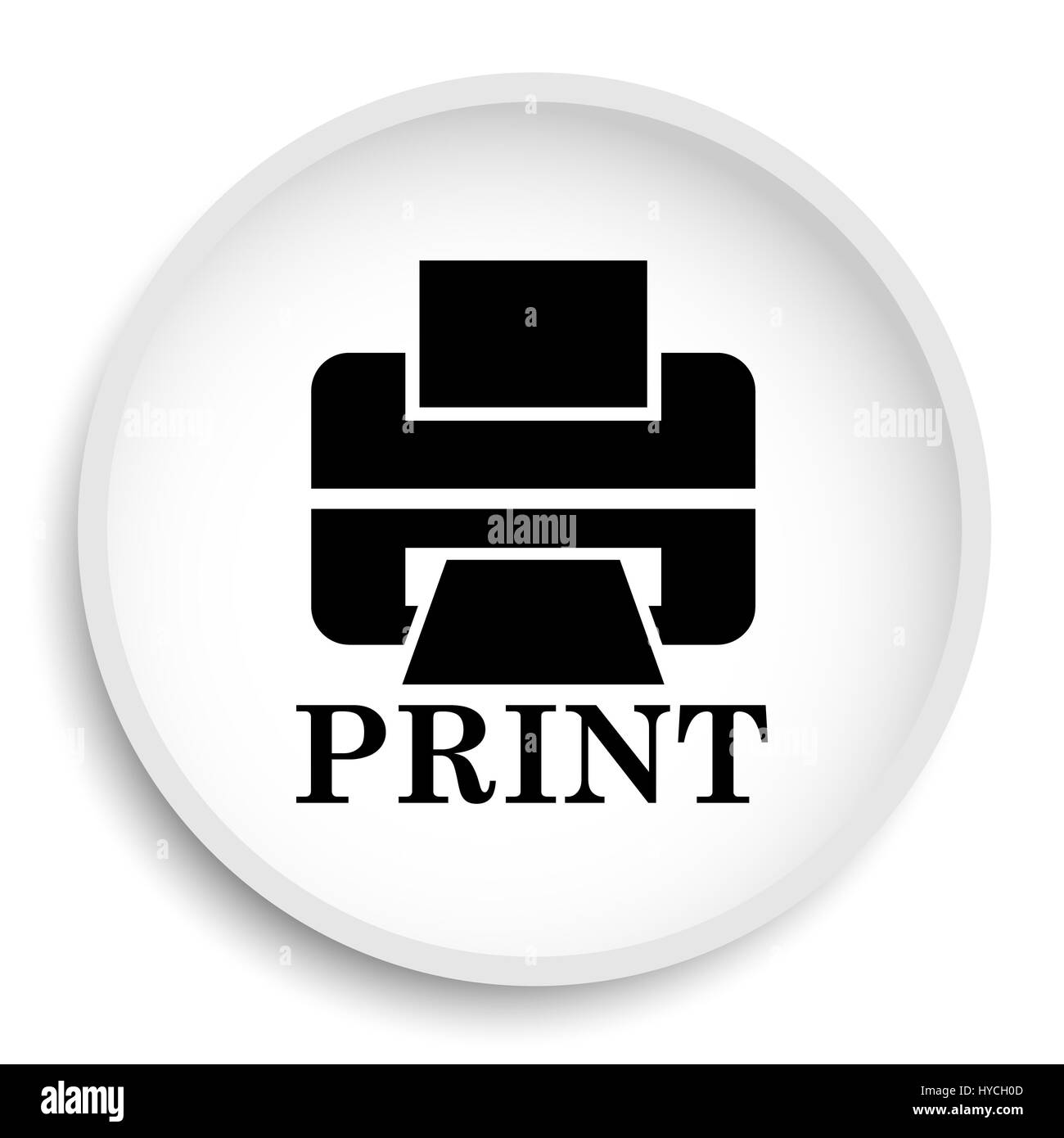 Printer with word PRINT icon. Printer with word PRINT website button on  white background Stock Photo - Alamy