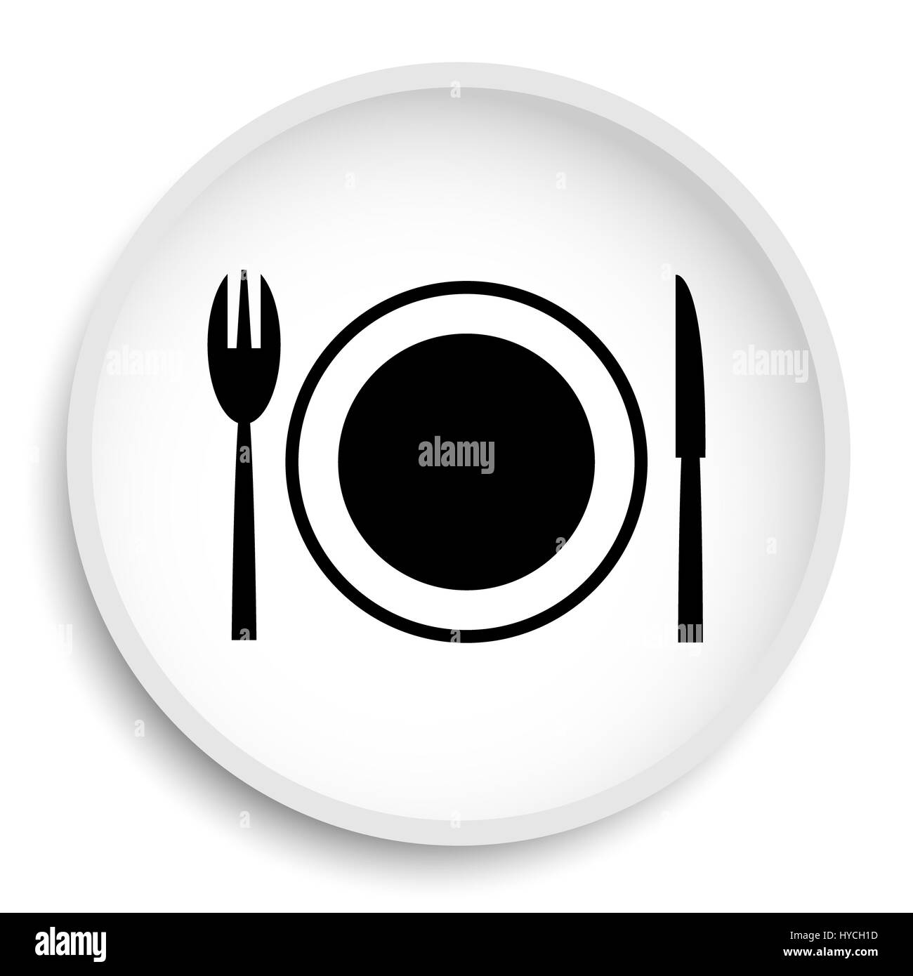 Restaurant icon. Restaurant website button on white background Stock Photo  - Alamy