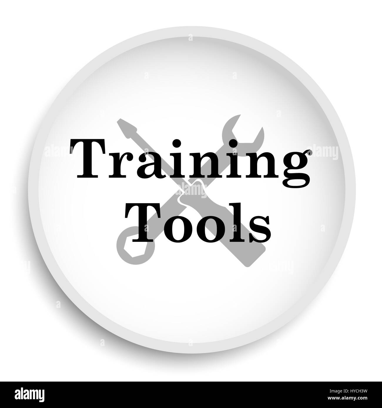 Training tools icon. Training tools website button on white background