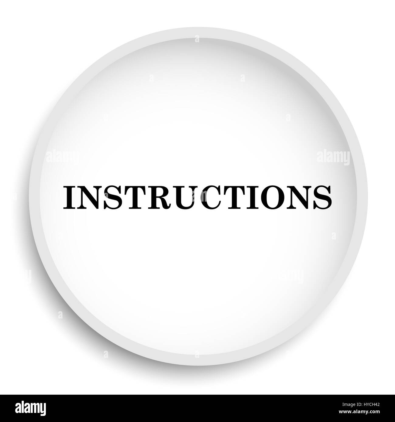 Instructions icon. Instructions website button on white background ...