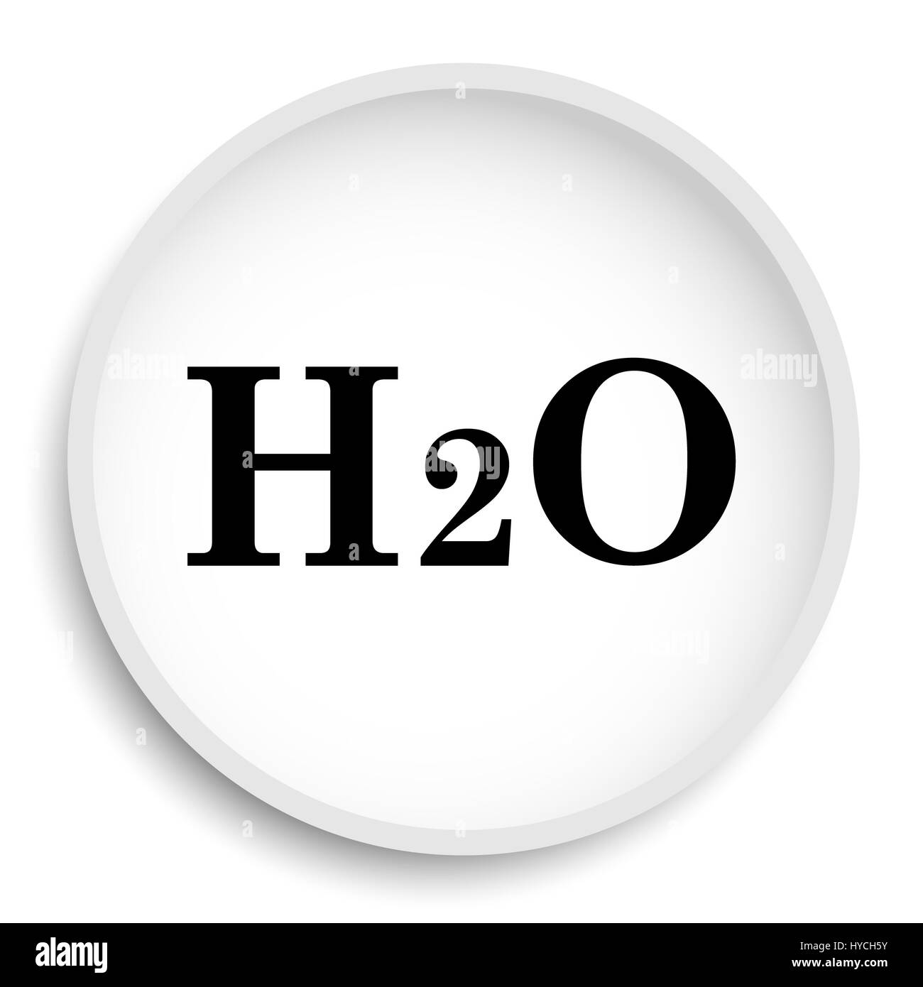 H2O icon. H2O website button on white background. Stock Photo