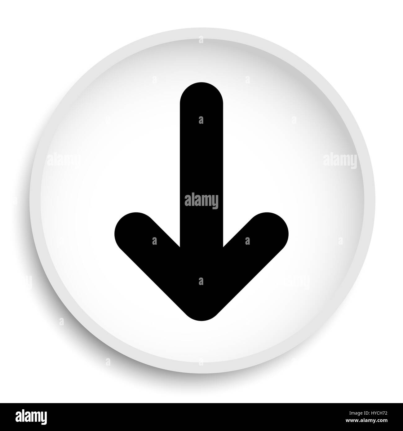 Down arrow icon. Down arrow website button on white background Stock ...