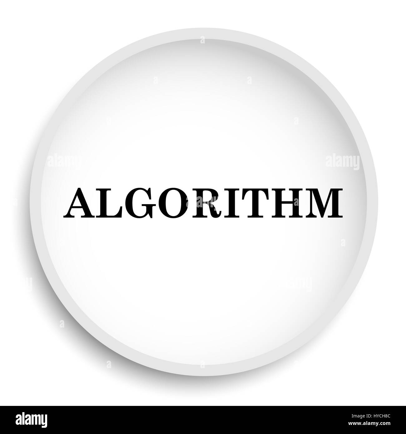 Algorithm icon. Algorithm website button on white background. Stock Photo