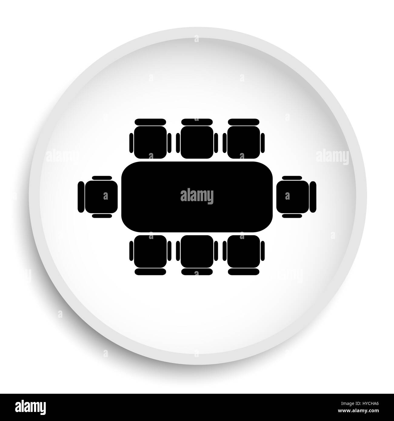 Business meeting table icon. Business meeting table website button on white background. Stock Photo