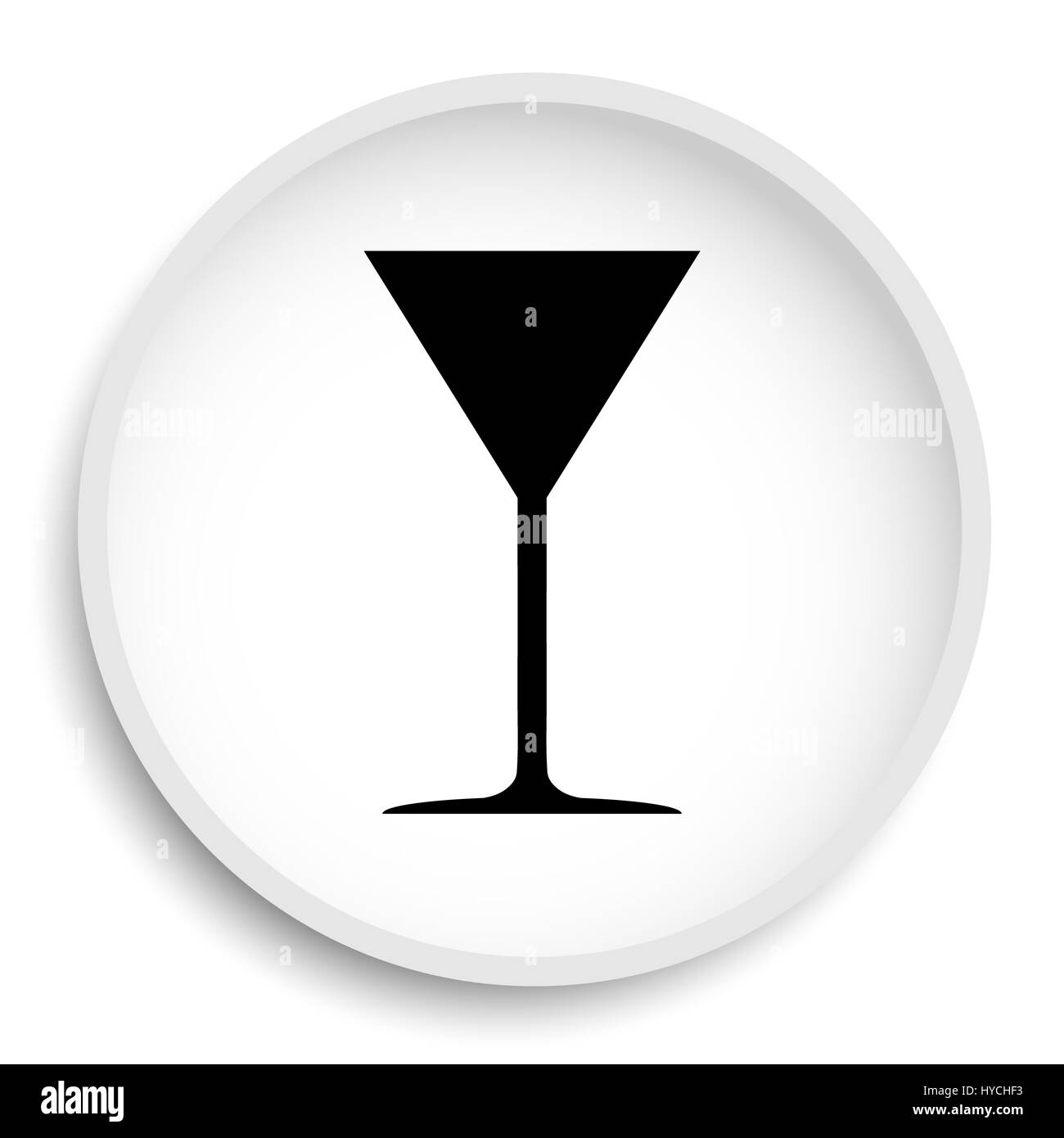 Martini glass icon. Martini glass website button on white background