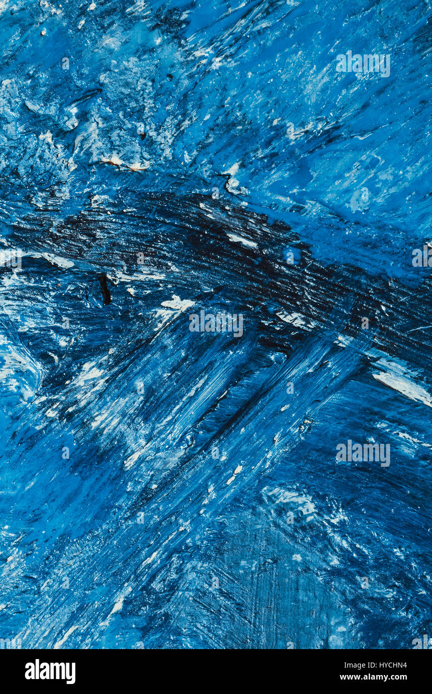 abstract blue paint strokes on the background Stock Photo