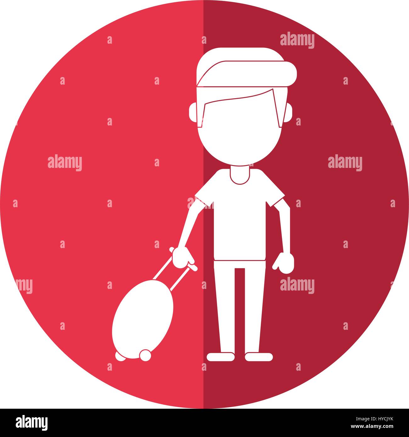 man tourist travel suitcase shadow Stock Vector Image & Art - Alamy