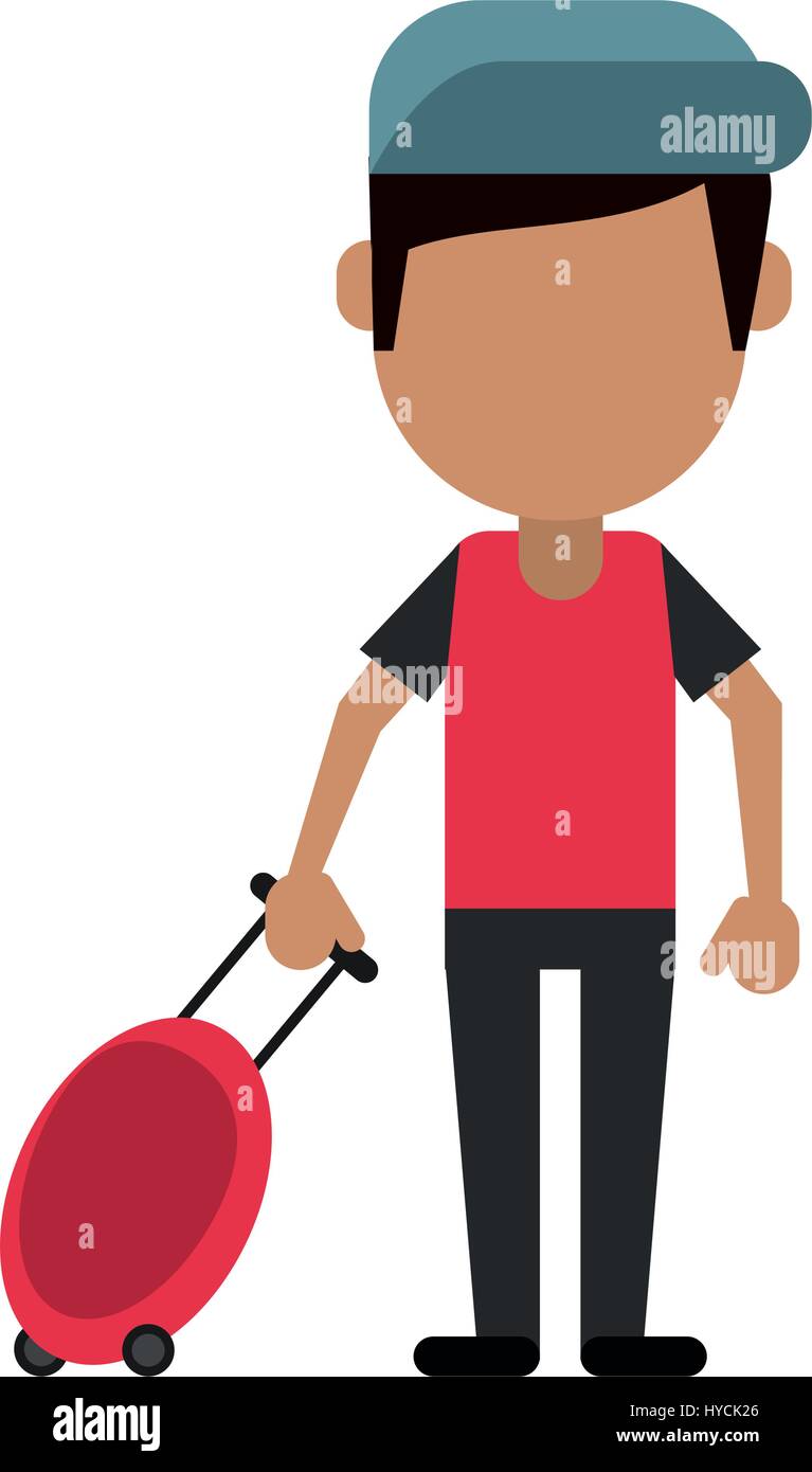 man tourist travel suitcase Stock Vector Image & Art - Alamy