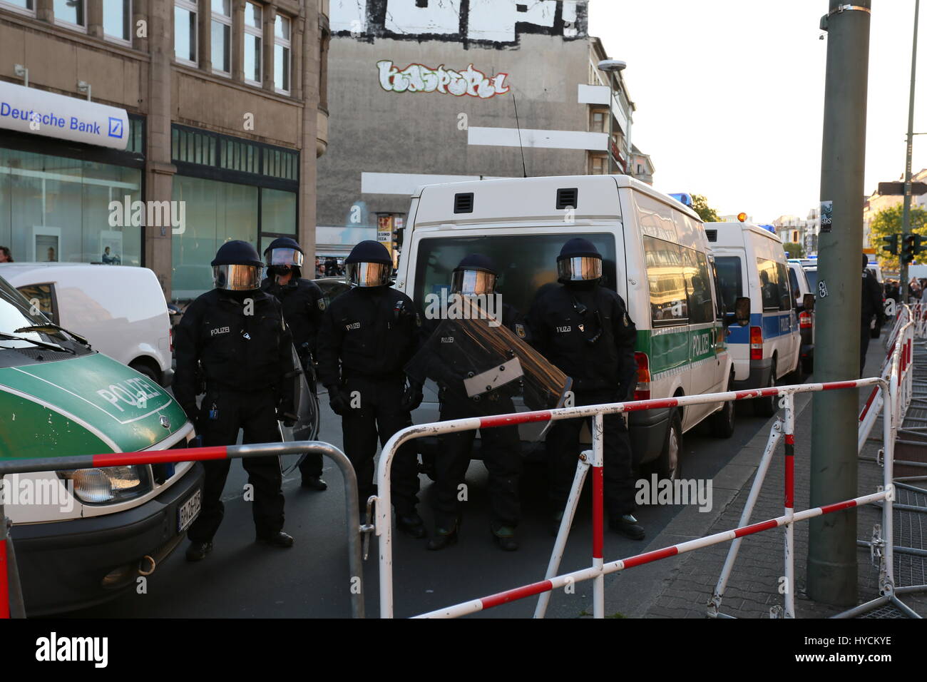 Berlin Germany May 1st 2015 Mass Mayday Demonstration March In