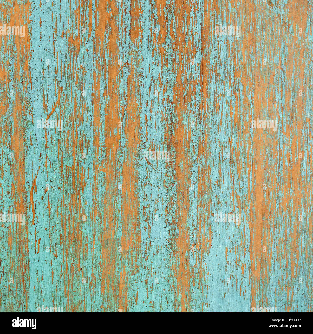 Teal and orange wooden boards background texture Stock Photo