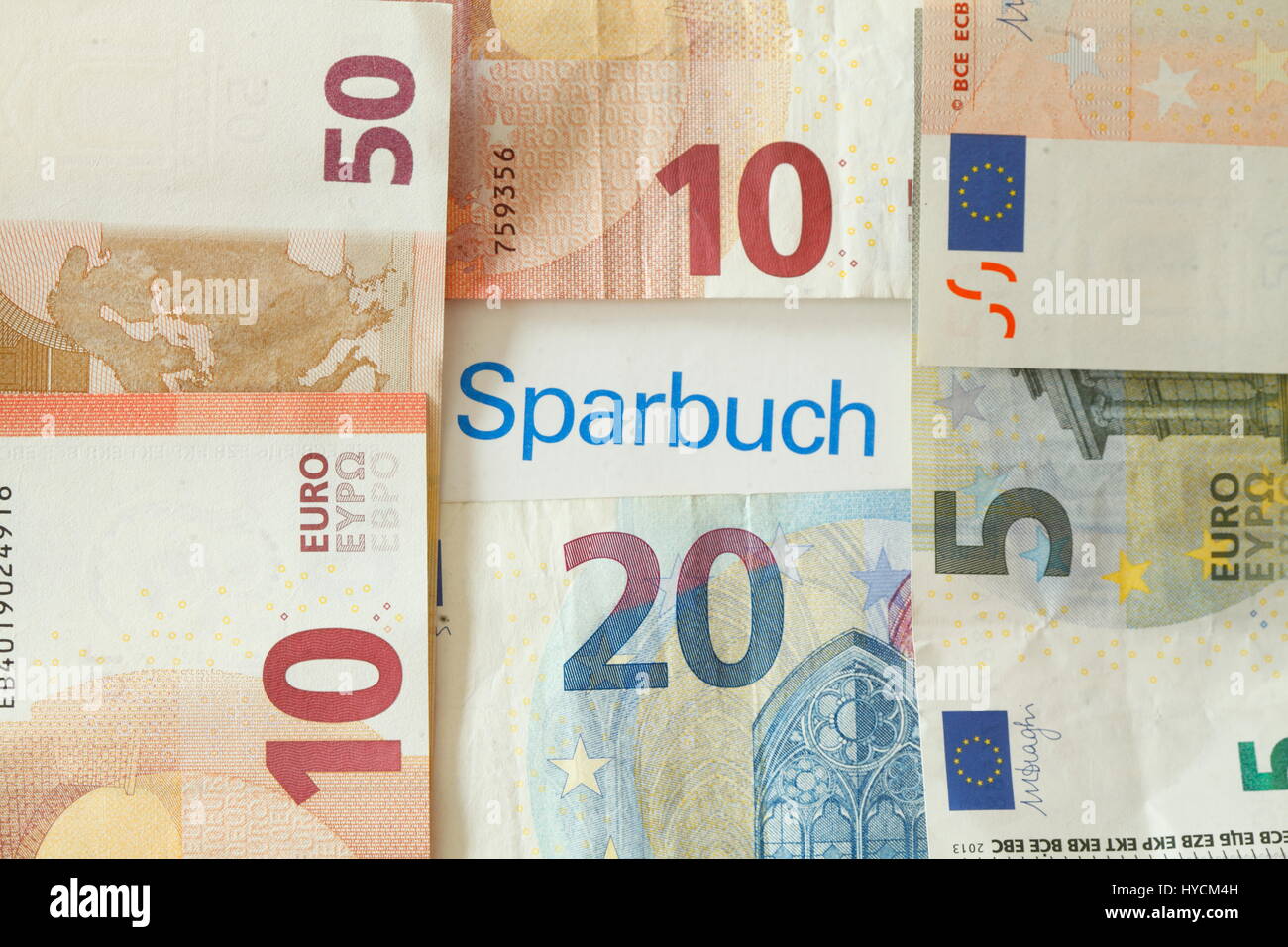 Euro  Bills  , Money, Passbook Stock Photo