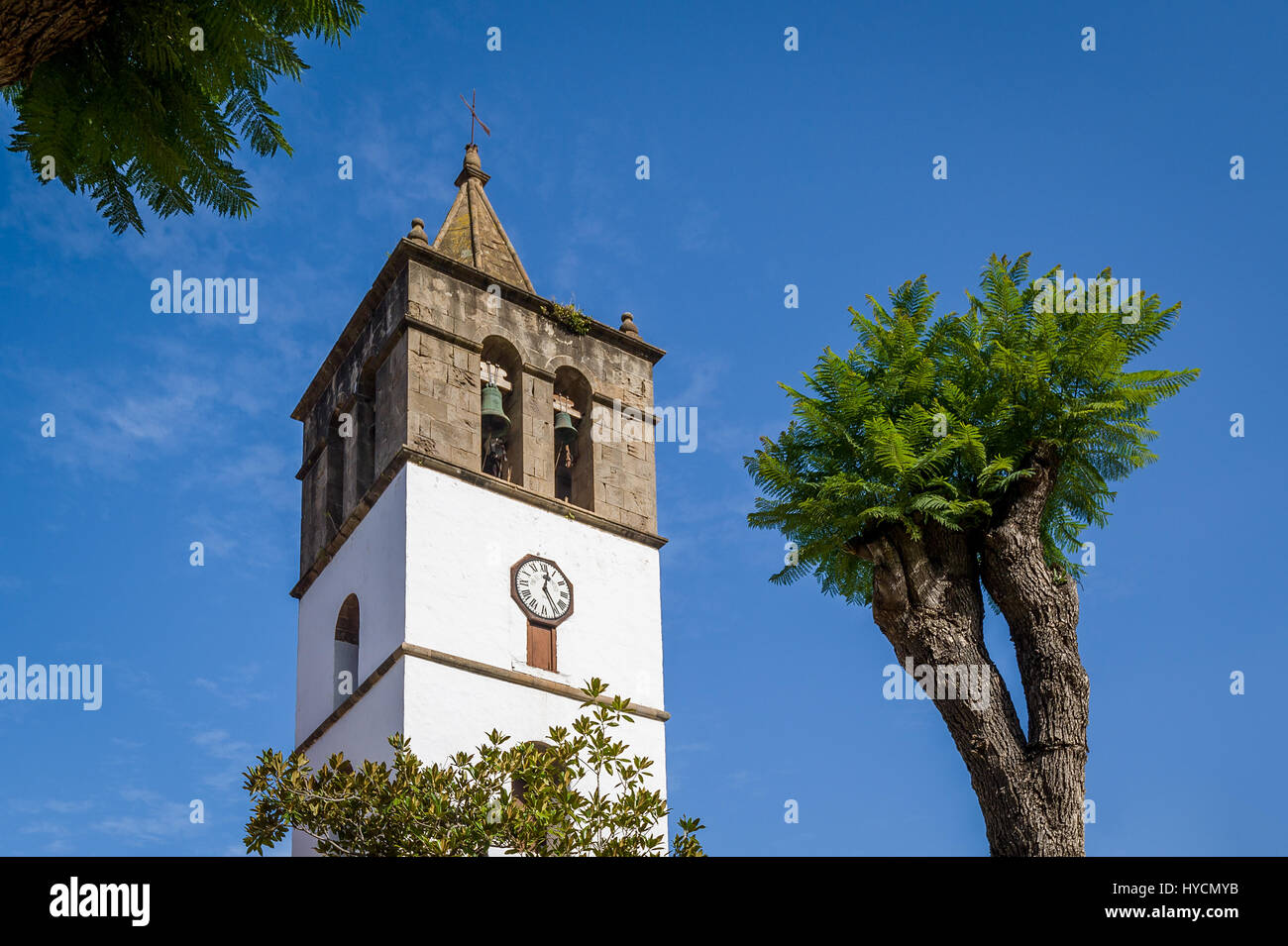 Old bell tower of Icod de los Vinos Stock Photo