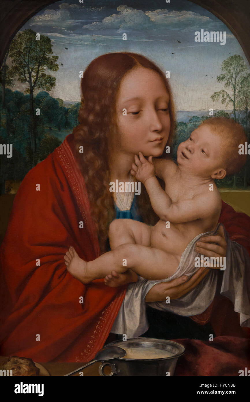 Virgin and Child, by Quentin Massijs, circa 1520, Boijmans van Beuningen Museum, Rotterdam, Netherlands, Europe Stock Photo