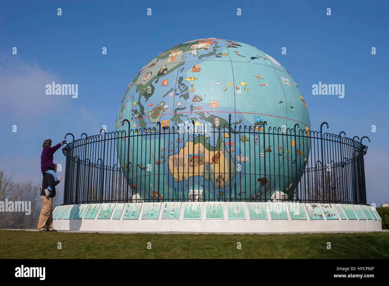 Eco Earth Globe, Riverfront Park, Salem, Oregon, USA. Stock Photo