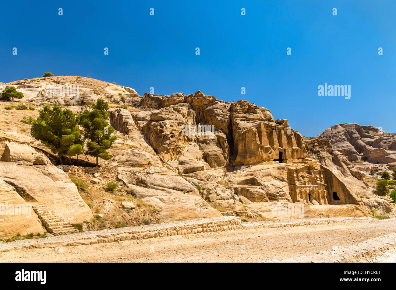 Obelisk Tomb and the Triclinium at Petra Stock Photo