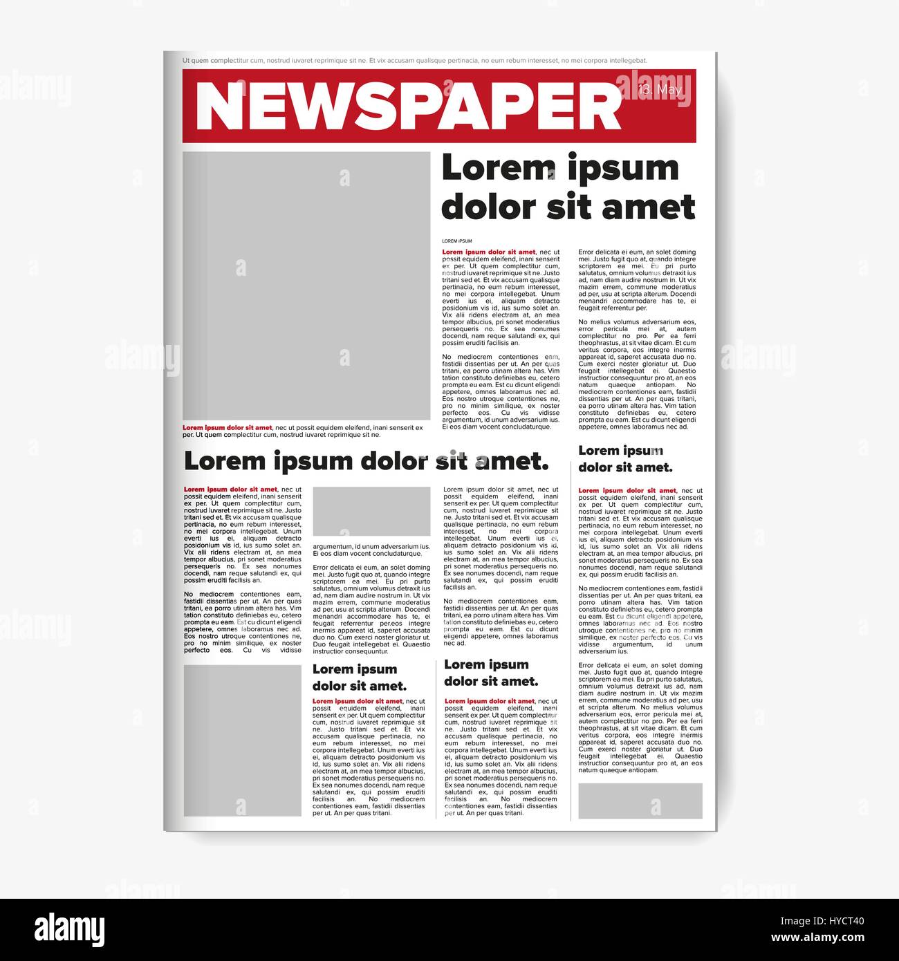 Newspaper layout vector Stock Vector