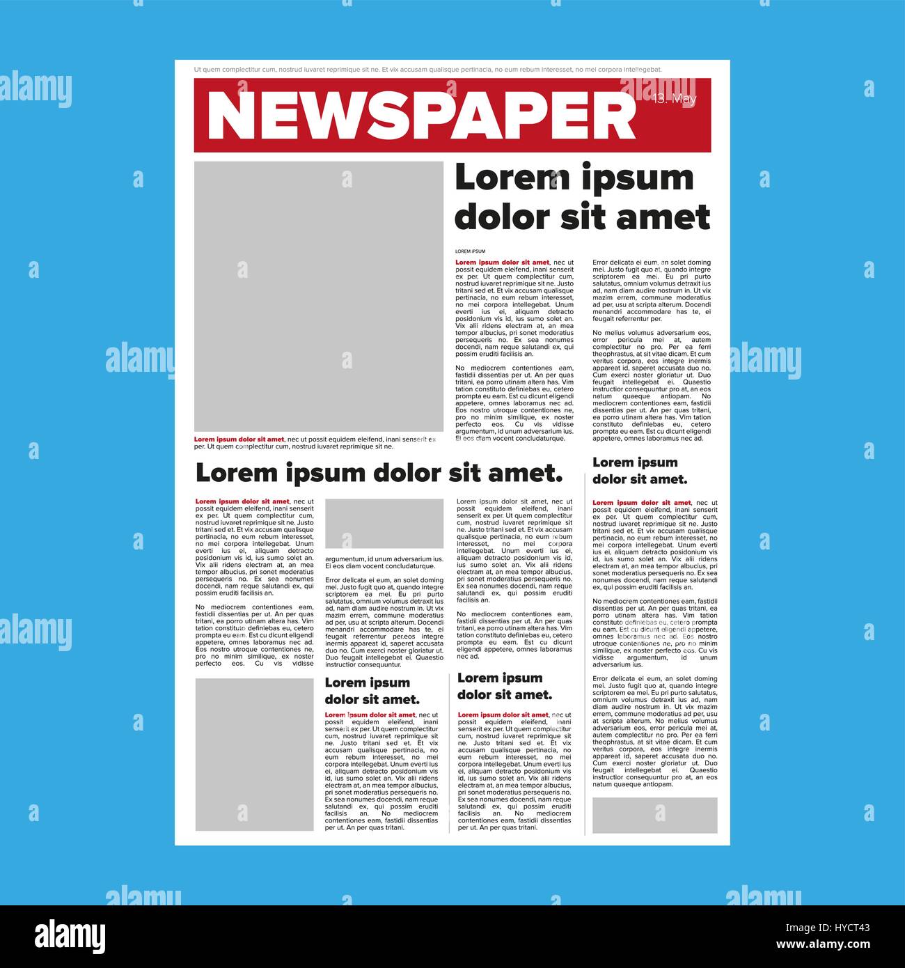 Newspaper layout vector Stock Vector