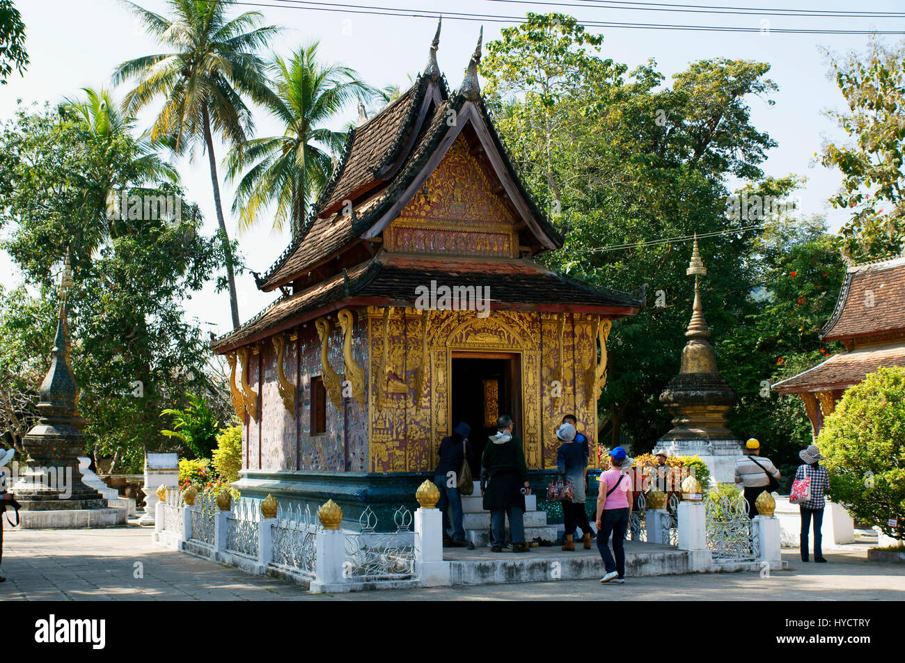 The Red Chapel at Wat Xieng Thong, Luang Prabang Stock Photo