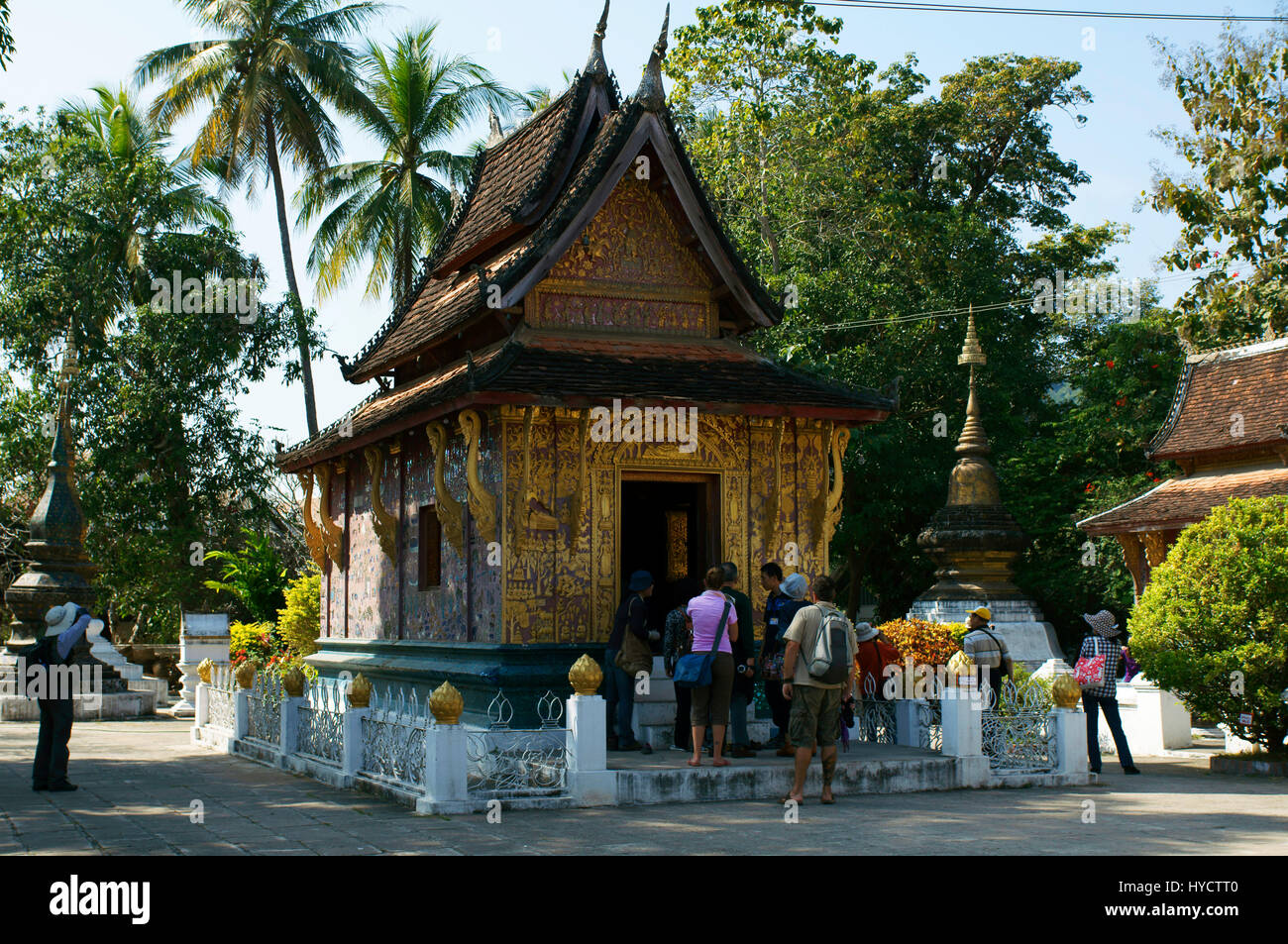 The Red Chapel at Wat Xieng Thong, Luang Prabang Stock Photo