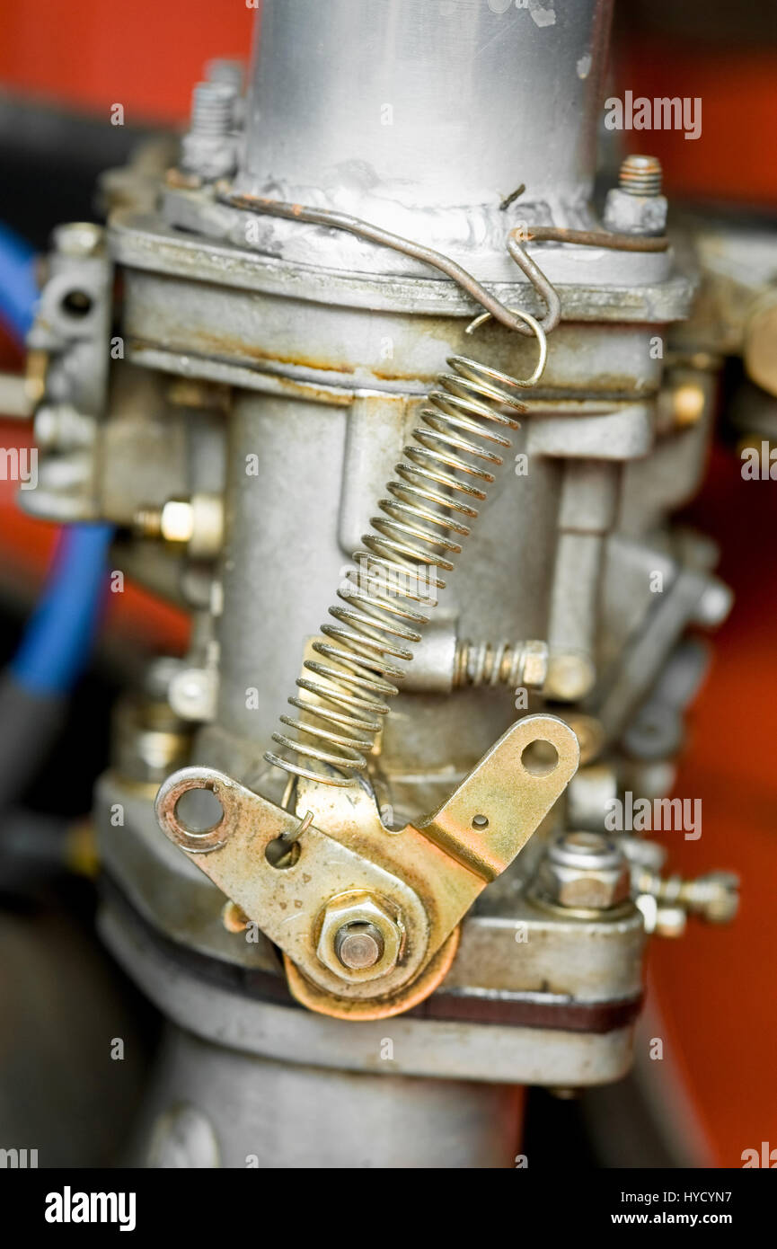 vehicle carburetor and fuel lines closeup Stock Photo Alamy