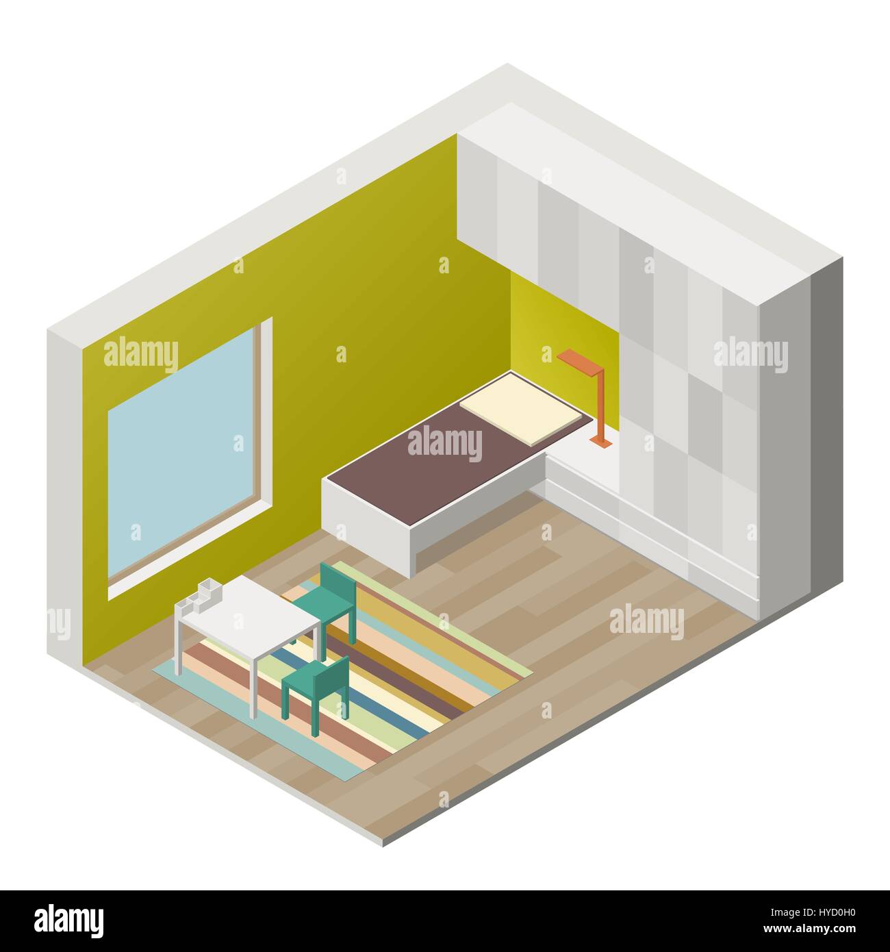 Illustration Of The Interior Of Children Room Isometric