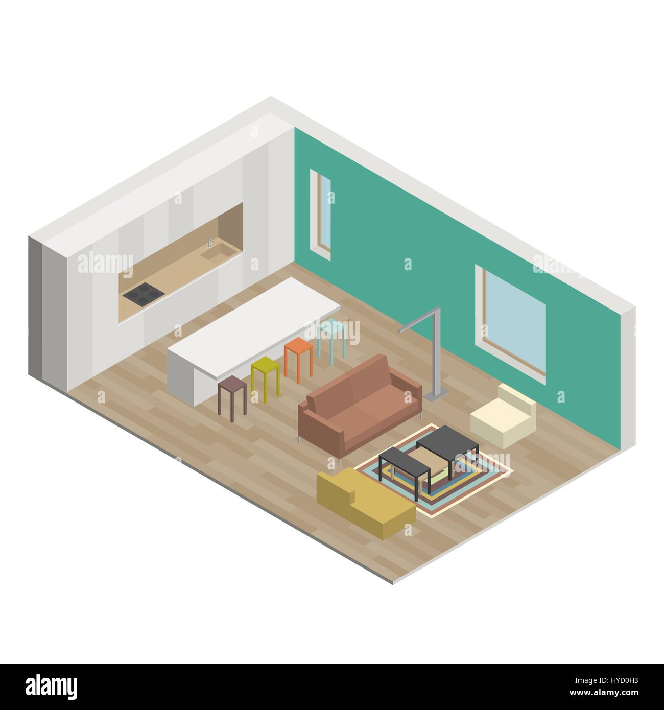 Cutaway House Illustration Cut Out Stock Images Pictures