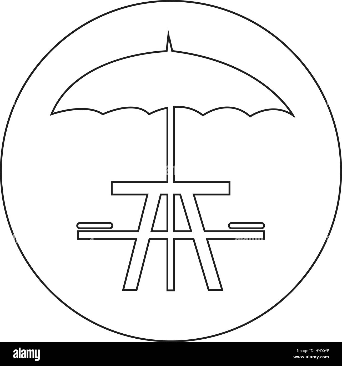 umbrella with picnic table icon Stock Vector Image & Art - Alamy