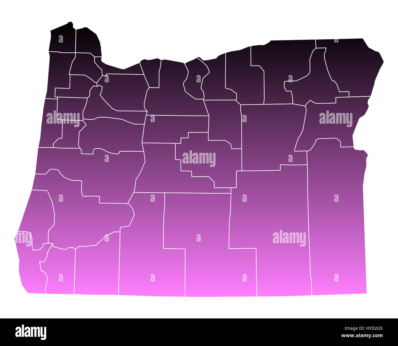 Map of Oregon Stock Photo - Alamy