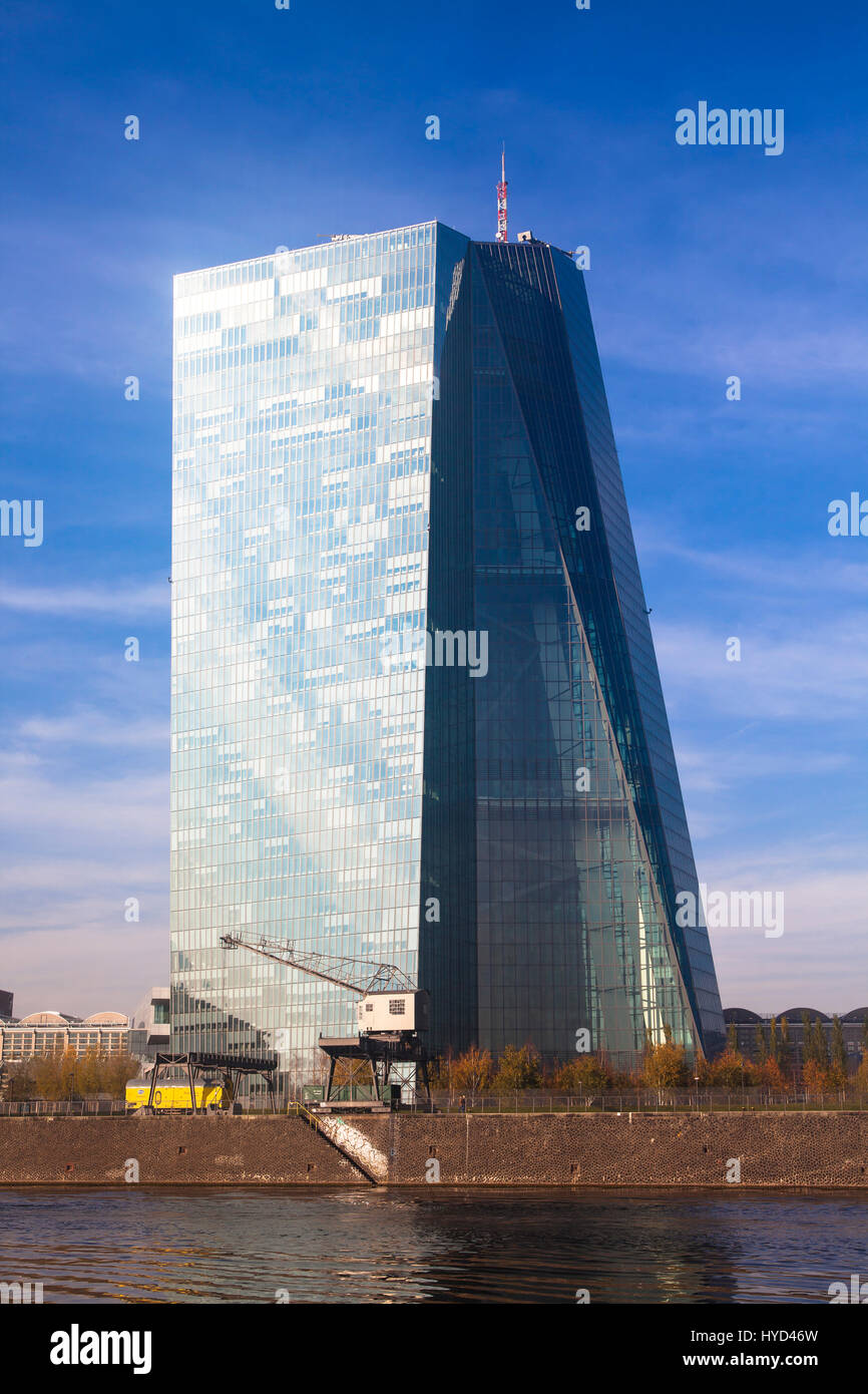 , Germany, Hesse, Frankfurt, the an Central Bank, ECB Tower. Stock Photo