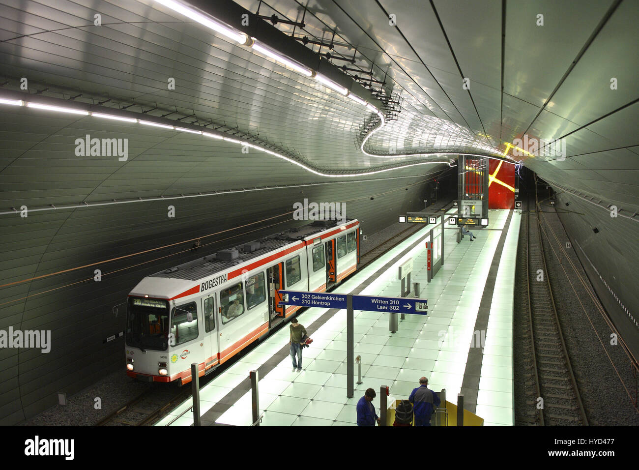 Germany, Ruhr area, Bochum, subway station Lohring. Stock Photo